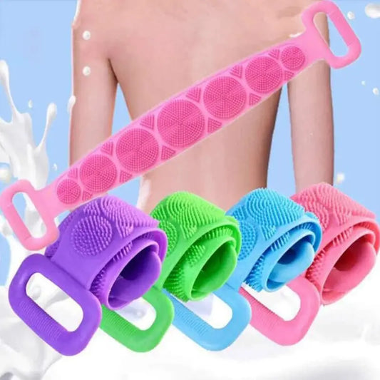 1pc Silicone Body Scrubber Bath Brush Belt