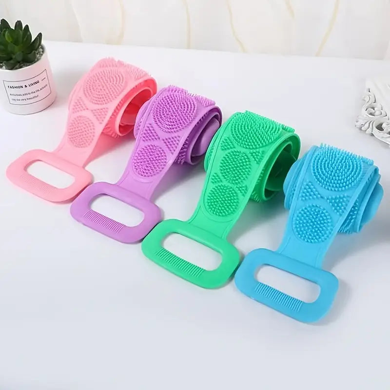 1pc Silicone Body Scrubber Bath Brush Belt