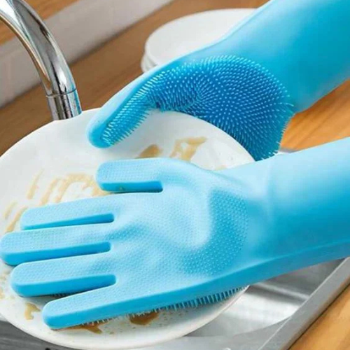 Silicone Washing Full Finger Gloves – For Home