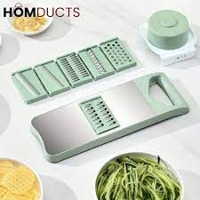 Multifunctional Roller Vegetable Cutter, 5 In 1 Vegetable Slicer And Cutter, Manual Rotary Drum Greator, Hand Roller Type Square Drum Vegetable Cutter with5 Removable Blades For Kitchen